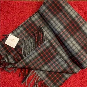COACH Scarf - Gray w/ Black & Red - Granite Style